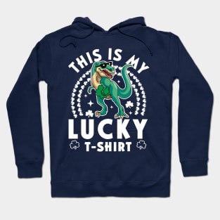 This Is My Lucky Shirt Kids Funny Dinosaur St Patrick's Day Hoodie